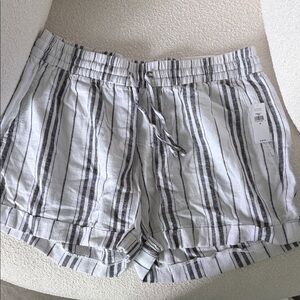 Light Black Striped Women's Drawstring Shorts - NWT